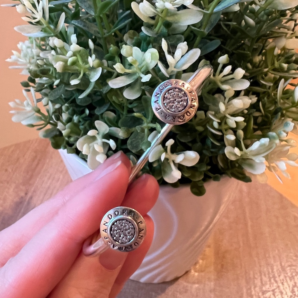 Pandora Signature Bracelet Open Bangle - image 2
